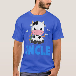 叔父おもしろいカウキュート牛農家誕生日マッチング Tシャツ