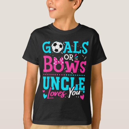 叔父が好きなサッカーのゴール リボン Tシャツ (正面)