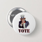 叔父さんサム---投票 缶バッジ (正面&裏面)