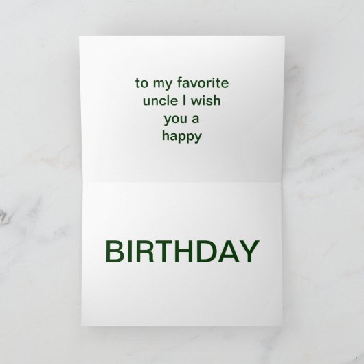 叔父さんバースデー・カード カード (内部)