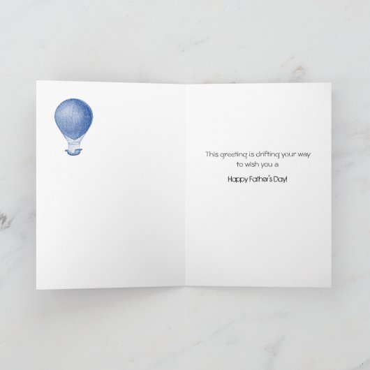 叔父さん熱気の気球のしぶきのための父の日 カード (内部)