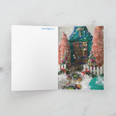 叔父さんMistletoe及び子犬 シーズンカード (内部)