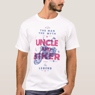 叔父とバイクもしくは自転車に乗る人の男の神話の伝説 Tシャツ