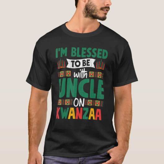叔父と賛美クワンザおもしろいアフリカ系アメリカ人 Tシャツ (正面)