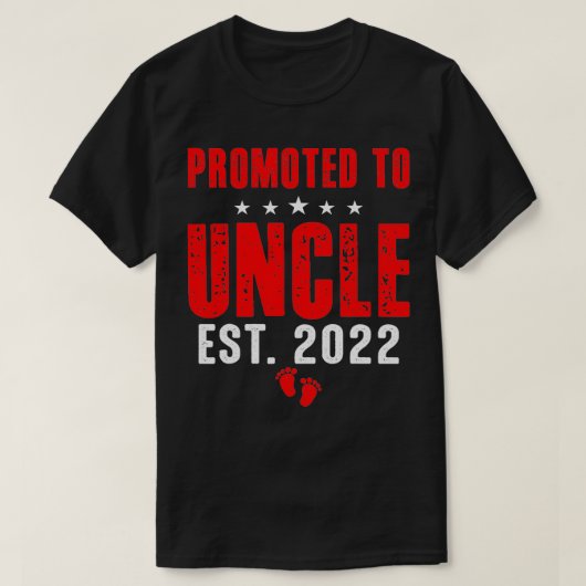 叔父に昇進2022年おもしろい初の叔父 Tシャツ (デザイン正面)