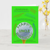 叔父のゴルフジョークの誕生日カード カード (黄色い花)