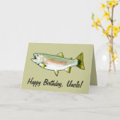 叔父のハッピーバースデー:ニジマス カード (黄色い花)