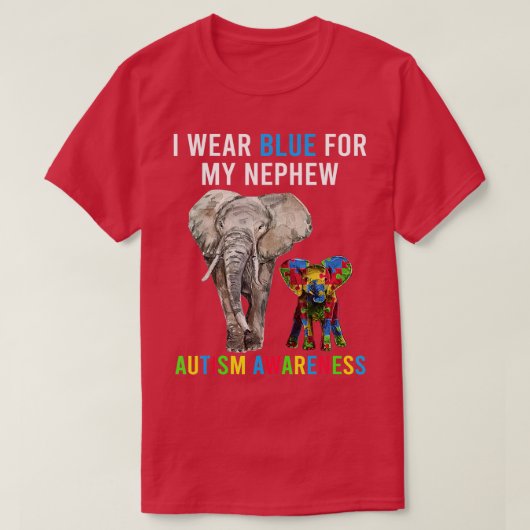 叔父の叔母の自閉症ゾウs、私は衣服ブルー私のN Tシャツ (デザイン正面)