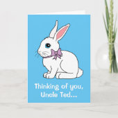 叔父の名前カスタマイズ可能な復活祭バニー。 シーズンカード (正面)