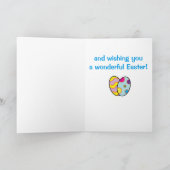 叔父の名前カスタマイズ可能な復活祭バニー。 シーズンカード (内部)