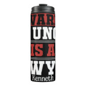 叔父の弁護士ティーに注意 タンブラー (正面)