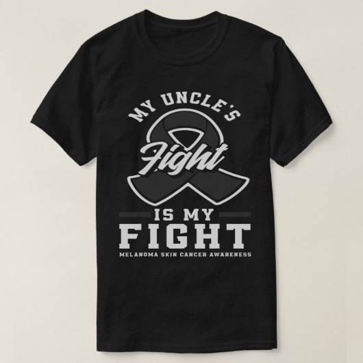 叔父の戦いは私の戦いメラノーマ皮膚がん阿波 Tシャツ (デザイン正面)