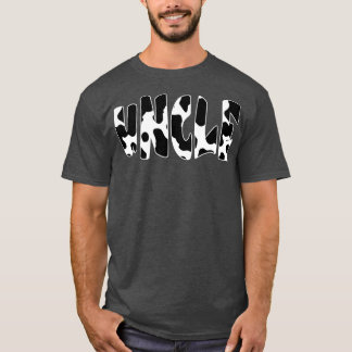 叔父の牛プリント牛のパターン Tシャツ