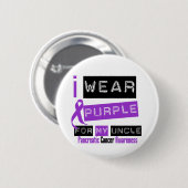 叔父の膵臓がん紫色のリボン 缶バッジ (正面&裏面)