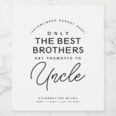 叔父シンプルのモダン妊娠の発表 ワインラベル (シングルラベル)