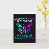 叔父スイの記憶を胸にターコイズとパープルを身に着ける カード (黄色い花)