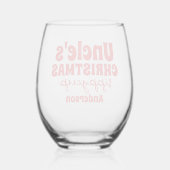 叔父パーソナライズされたのクリスマスシッピーカップ ステムなしワイングラス (裏面)