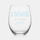 叔父パーソナライズされたのシッピカップ ステムなしワイングラス (裏面)