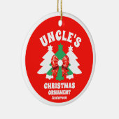 叔父パーソナライズされたの写真クリスマスツリー セラミックオーナメント (右)