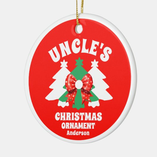 叔父パーソナライズされたの写真クリスマスツリー セラミックオーナメント (左)