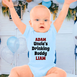 叔父パーソナライズされたの飲み友達 ベビーボディスーツ