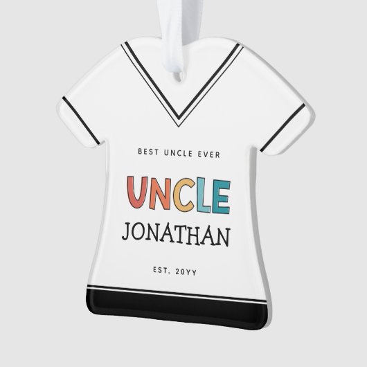 叔父パーソナライズされたレトロギフト最高のおじさん今まで可愛い オーナメント (正面)