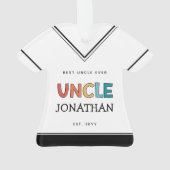 叔父パーソナライズされたレトロギフト最高のおじさん今まで可愛い オーナメント (裏面)