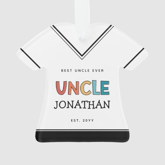 叔父パーソナライズされたレトロギフト最高のおじさん今まで可愛い オーナメント (裏面)
