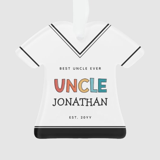 叔父パーソナライズされたレトロギフト最高のおじさん今まで可愛い オーナメント (正面)