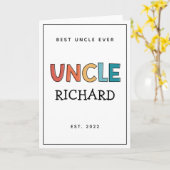 叔父パーソナライズされたレトロギフト最高のおじさん今まで可愛い カード (黄色い花)