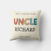 叔父パーソナライズされたレトロギフト最高のおじさん今まで可愛い クッション (裏面)