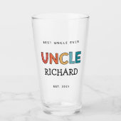 叔父パーソナライズされたレトロギフト最高のおじさん今まで可愛い タンブラーグラス (正面)