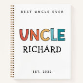 叔父パーソナライズされたレトロギフト最高のおじさん今まで可愛い ノートブック (正面)