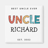 叔父パーソナライズされたレトロギフト最高のおじさん今まで可愛い マグネット (正面)