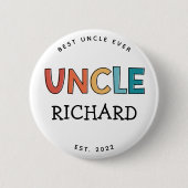 叔父パーソナライズされたレトロギフト最高のおじさん今まで可愛い 缶バッジ (正面)