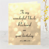 叔父パーソナライズされた誕生日 カード (黄色い花)