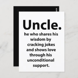 叔父感動的引用文おもしろいタイポグラフィ叔父 ポストカード