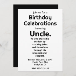 叔父感動的引用文おもしろい誕生日叔父 招待状
