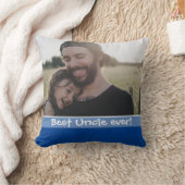 叔父最高のは常に愛する最も2フォトブルー クッション (ブランケット)