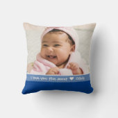 叔父最高のは常に愛する最も2フォトブルー クッション (裏面)