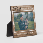 叔父最高のエバカスタムーフォトブラウン素朴ウッド フォトプラーク (正面)