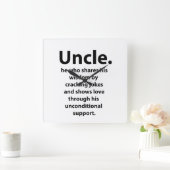 叔父最高の叔父エバー引用文タイポグラフィ叔父 スクエア壁時計 (ホーム)