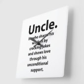 叔父最高の叔父エバー引用文タイポグラフィ叔父 スクエア壁時計 (傾斜)