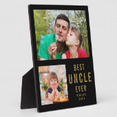 叔父最高のEver 2フォトコラージュ黒と金ゴールド フォトプラーク (側面)