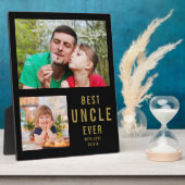 叔父最高のEver 2フォトコラージュ黒と金ゴールド フォトプラーク (側面)