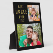 叔父最高のEver 2フォトコラージュ黒と金ゴールド フォトプラーク (側面)