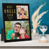 叔父最高のEver 2フォトコラージュ黒と金ゴールド フォトプラーク (側面)