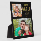 叔父最高のEver 2フォトコラージュ黒と金ゴールド フォトプラーク (側面)