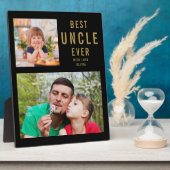 叔父最高のEver 2フォトコラージュ黒と金ゴールド フォトプラーク (側面)