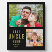 叔父最高のEver 2フォトコラージュ黒と金ゴールド フォトプラーク (正面)